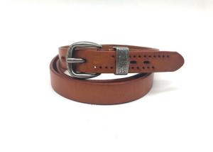 China Female 1.8cm Cowhide Leather Waist Belt With Alloy Pin Buckle factory
