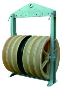 China Power Cables Rollers Electric Single Wheel Cable String Pulley Conductor Stringing Blocks on sale