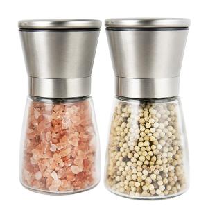 China Stainless Steel 132mm 235g 170ml Glass Salt Bottle factory