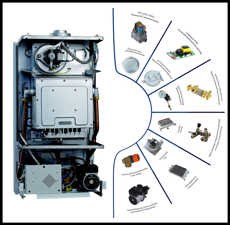 20kw Wall Hung Gas Instantaneous Water Heater Tankless Instant Boiler