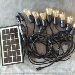 Party Festival Solar Powered String Lights E27 Socket Solar Panel Warm White