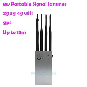 China 8000mAH 15m Portable Cell Phone Signal Interrupter 315 433 factory