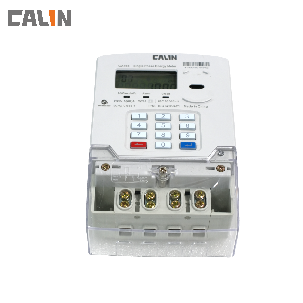 IP54 Din Rail Mounted Single Phase Kwh Meter Programmable Load Limit