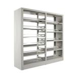 Adjustable Plate 6 Layers Metal Woodgrain Library Bookshelves