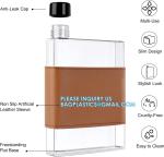 Square Purse Flat Slim Water Bottle, Memobottle, Cups for Outdoor Sports Camping
