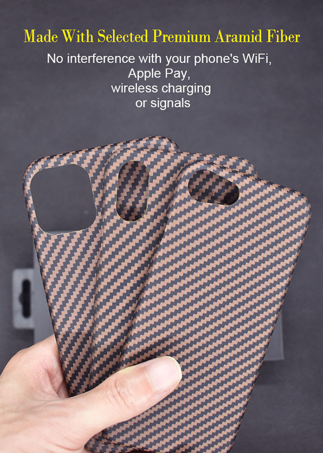 0.65mm Thickness Gold Aramid Fiber iPhone SE Waterproof Case