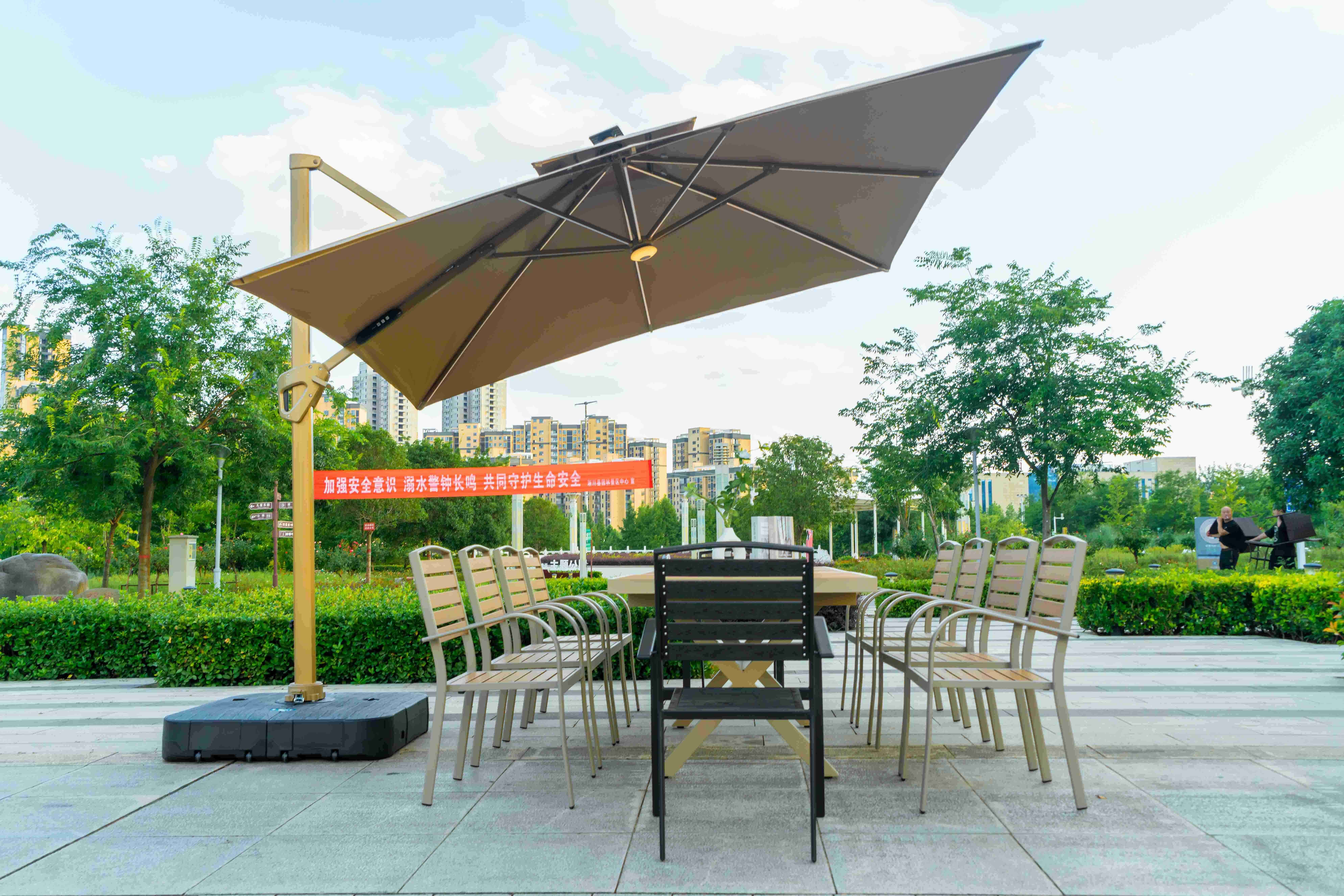 11 Pieces Outdoor Patio Furniture Plastic Wood Expandable Aluminum Garden Table And 8 Chairs