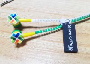China Stereo Sound Effect Custom Made Earbuds With Zipper Cord CE Certification factory