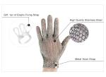 Metal Hook Strap Chainmail Butcher Glove For Cutting EN420 EN388