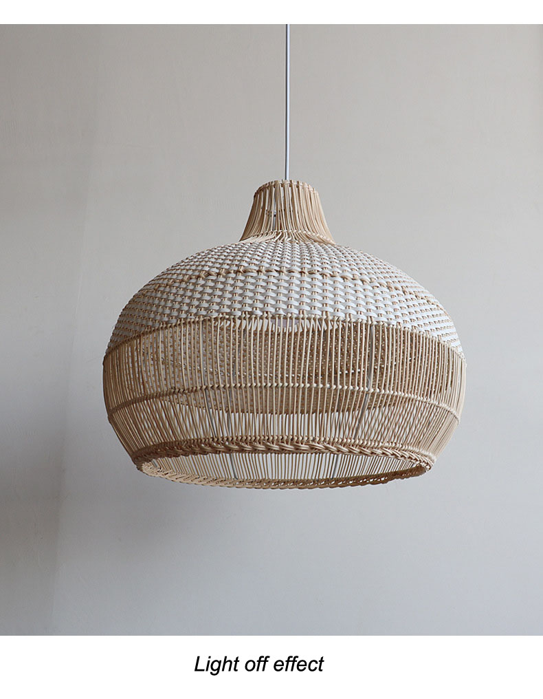 Bamboo Rattan Pendant Light , Wicker Ceiling Lamp For Indoor Home Decor