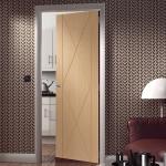 6 Layers PU Painting Modern Wood Interior Doors HDF 90cm Width