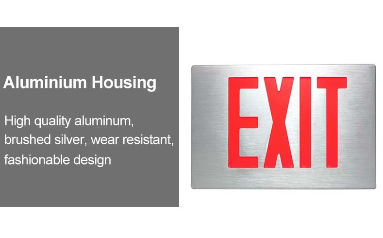 Aluminum Double Sides Red Emergency Exit Signs Light