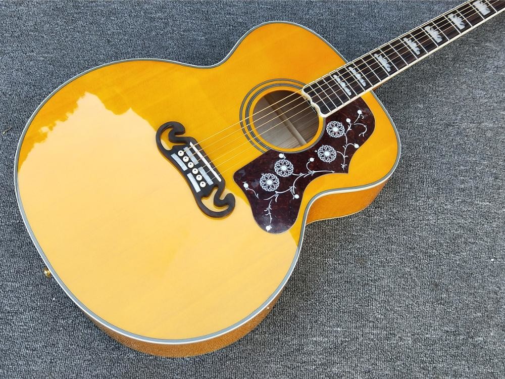 Tiger Flame Maple G200vs Acoustic Guitar / Factory New 43 inch Yellow G200 classical Acoustic Guitar