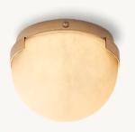 Brass Bedroom Ceiling Spot Lights 1000 Lumens With Alabaster Shade