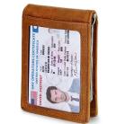 Minimalist Stylish Leather Wallet / Money Clip Wallet With Front Pocket