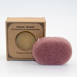 China 6g Washable Anti Bacterial Oval Konjac Facial Sponge French Red Clay Konjac Sponge factory