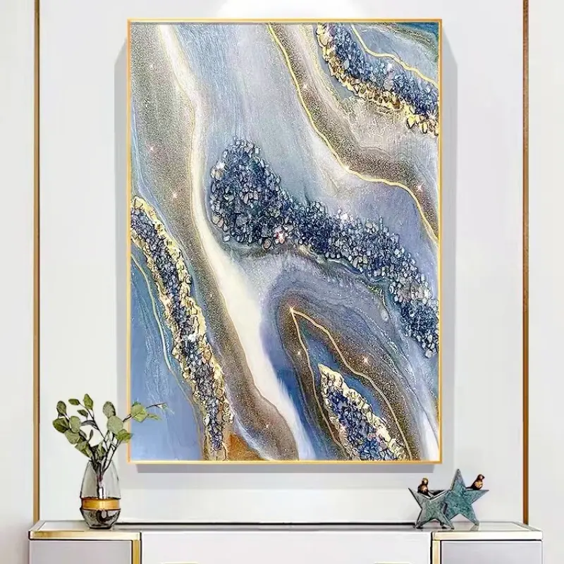 3D Abstract Oil Handmade Canvas Wall Art Painting Framed Luxury for Wall Decor
