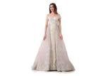 Short Sleeve Arabic Evening Dresses For Ladies / Sweetheart Off Shoulder Long