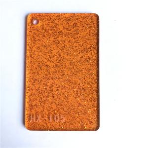 China PMMA Transparent Orange Cast Glitter Acrylic Sheets For Laser Cutting factory
