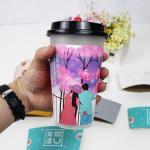12OZ Environmentally Friendly Paper Cups Biodegradable For Milk Tea