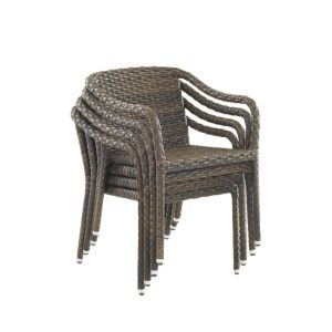China Portable SGS Approval L61cm Rattan Wicker Chairs Stackable factory