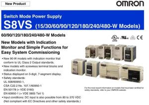 New Original OMRON Switch Mode Power Supply S8VS  (15/30/60/90/120/180/240/480-W