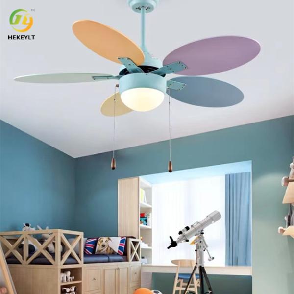 China Rainbow Color 76cm / 30" Ceiling Fan With Light Pull Chains factory