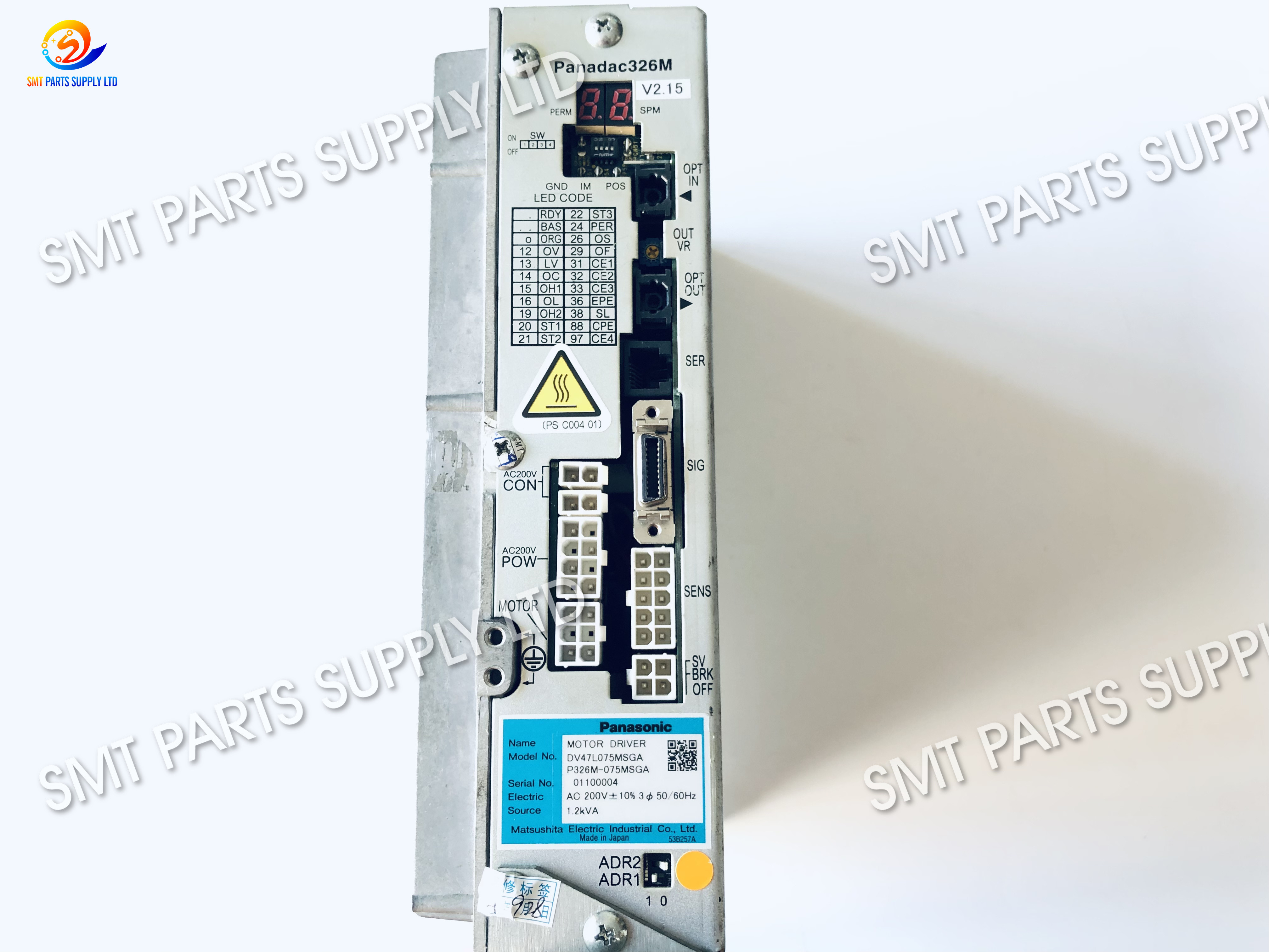 Panasonic SMT Spare Parts Servo Motor Driver DV47L-075MSGF P326M-075MSGF