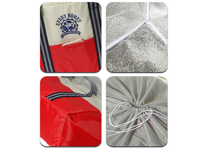 Color Stripes Canvas Tote Bags Large Capacity Inner Heat - Insulating