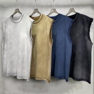 China Breathable Hip Hop Style Oversized Cropped Sleeveless T Shirt Vest for Men Vintage factory