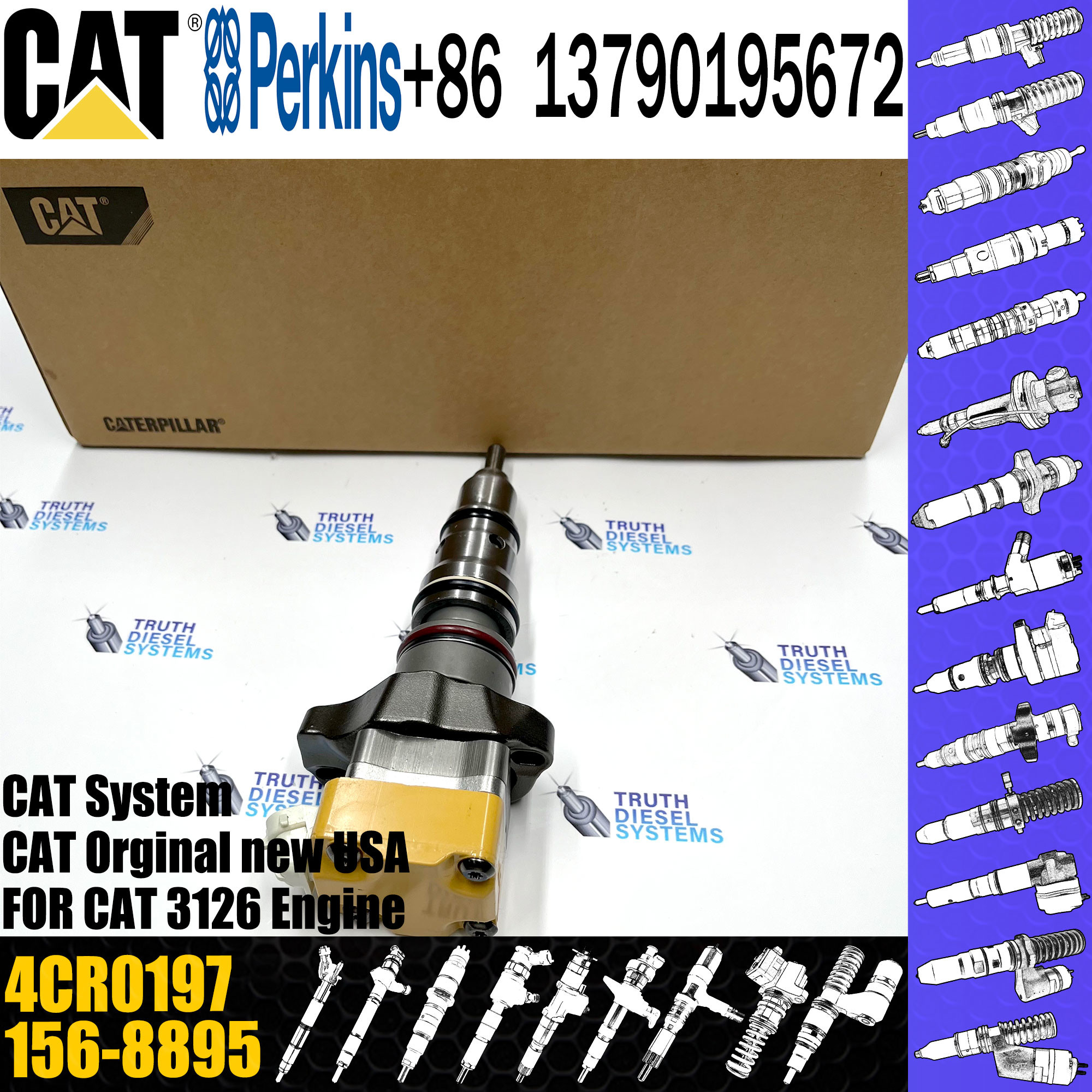 common rail injecto 4CR0197 174-7526 198-4752 for C-A-T 3126 diesel engine injector assembly