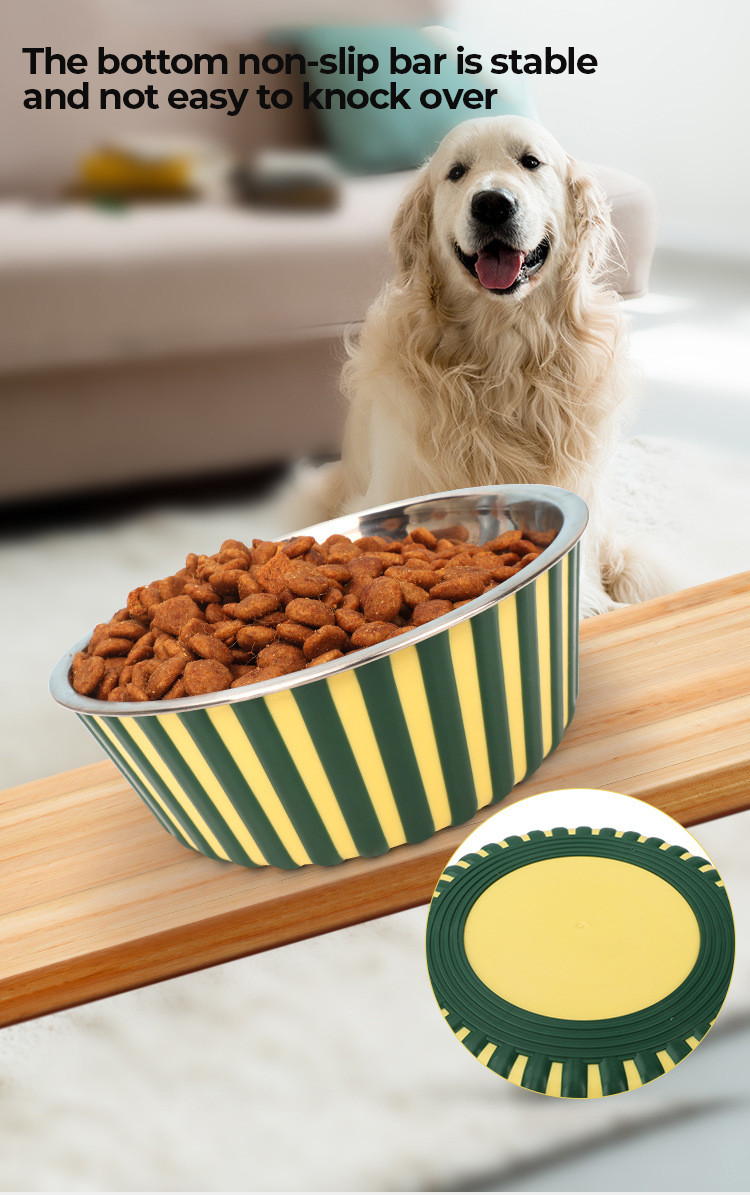Wholesale Stainless Steel Pet Bowls anti-slip cat feeding bowls Dog Bowls