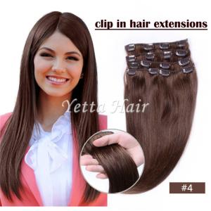China Brazilian pre bonded remy human hair extensions / Clipped in Hair Extensions factory