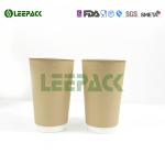 Double Wall Customized Kraft Paper Cups Small/Medium/Large Size For Coffee