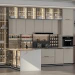 Luxury Style Stainless Steel Ready Made Kitchen Cabinets Minimalist Style