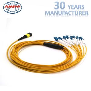 China OS1 MPO - LC Connector Patch Cord 12 Fiber MPO Trunk Cable Compressive Strength factory