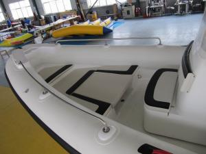 China Fiberglass + Orca Hypalon Rigid Hull Inflatable Rib Boat with steering system factory