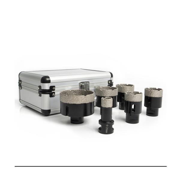 6-Piece Set M14 Brazed Diamond Hole Saws For Drilling Glass