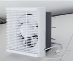 Plastic Square Wall Mounted Bathroom Exhaust Fan with Louver Net and Axial Flow