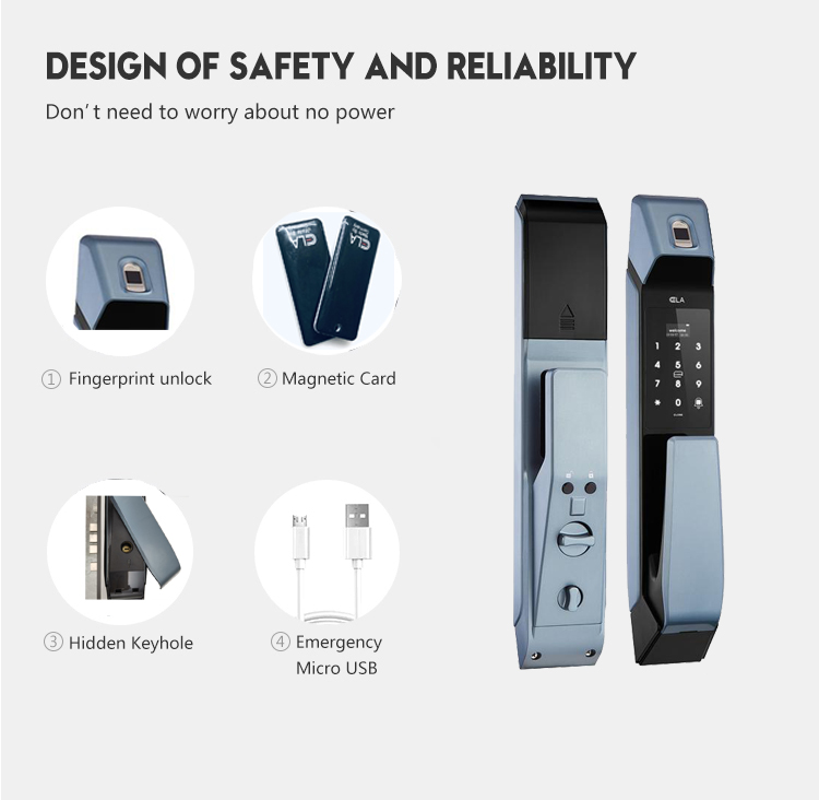 Household Intelligent Biometric Electronic Door Lock , Fingerprint Password Door Lock
