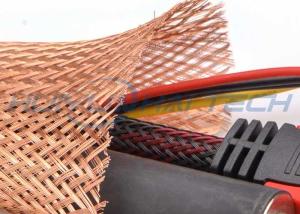 China Meta Tinned Copper Braided Sleeving , Expandable Cable Shielding Sleeve factory