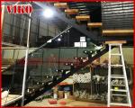 Straight Stringer Staircase VK05S Tempered Glass, 304 Stainless steel glass