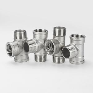 China Sanitary Stainless Steel 3 Way Male Threaded Tee Pipe Fittings with Casting SS304 factory