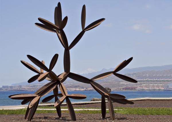 2.5mm Thick Entrance Sculture In Corten Steel / 3D Drawing Custom Metal