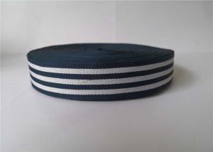 China 3.5cm Polyester Webbing Tape / Tote Bag Handles Webbing Blue And White Stripe factory