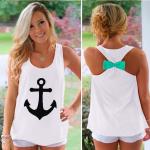 Summer Style Women's Anchor Tanks Top Fitness Debardeur Female Vest Tops