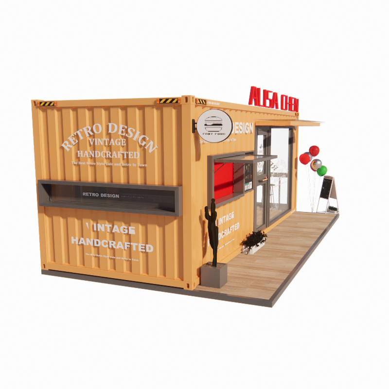 Popular Folding Cafe Container Restaurant with Steel Frame and Galvanized Main Structure