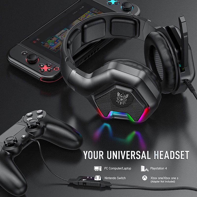 Bengoo G9000 Stereo Wired Over Ear Gaming Headset With RGB Light For PC PS5