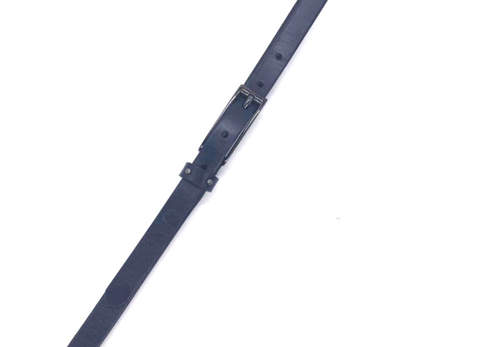 Blue Skinny Women's Fashion Leather Belts For Jean Pants / Ladies Waistband With Gunmetal Buckle