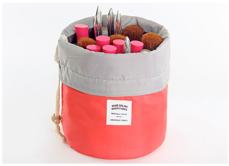 Women'S Drawstring Dia17cm Polyester Cosmetic Bag